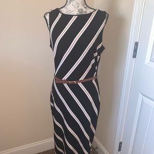 Beautiful WHBM Sheath Dress belted.